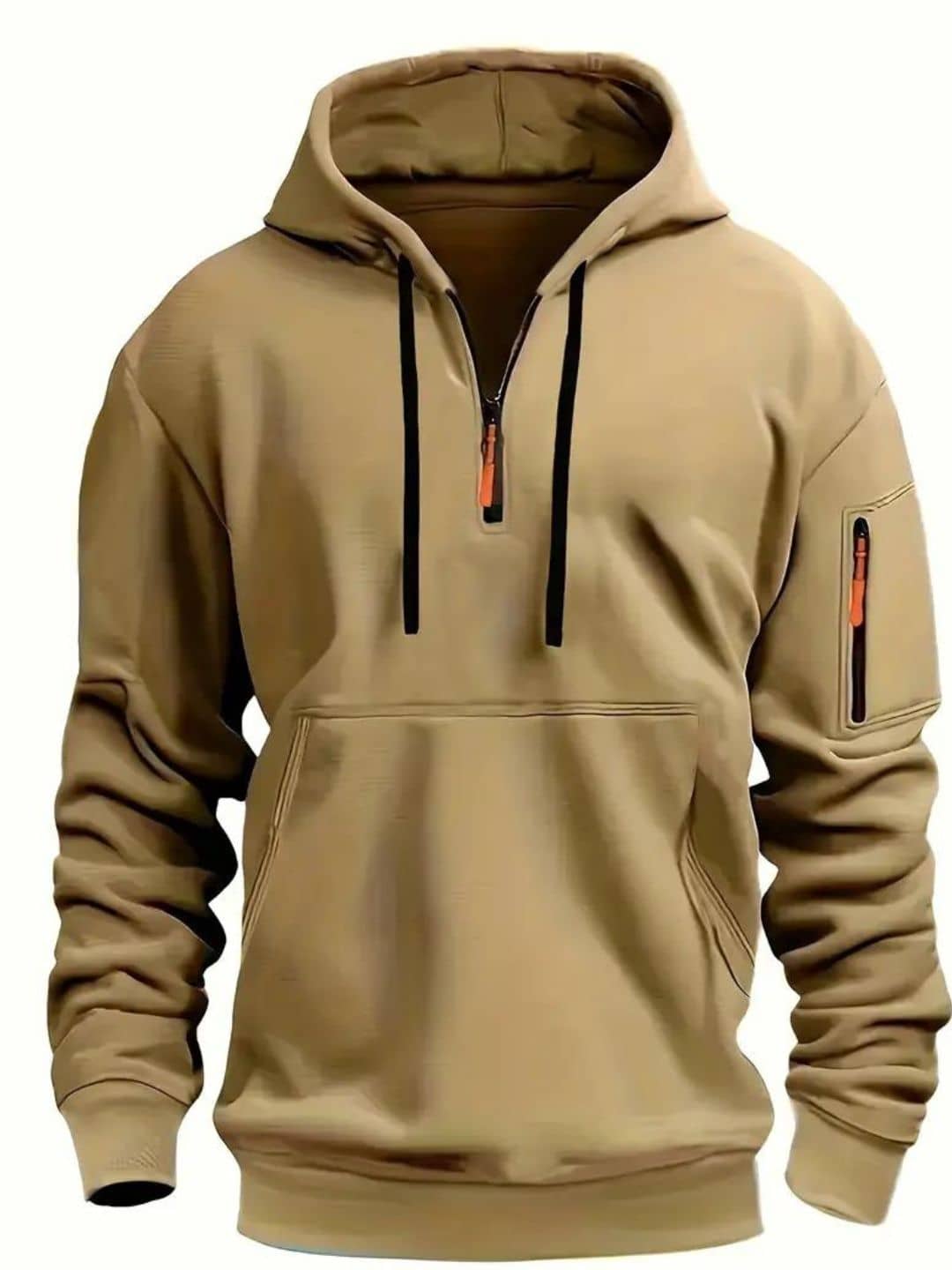 TAZO Cotton Hooded Men's Sweatshirt - Cream ( Pack of 1 )