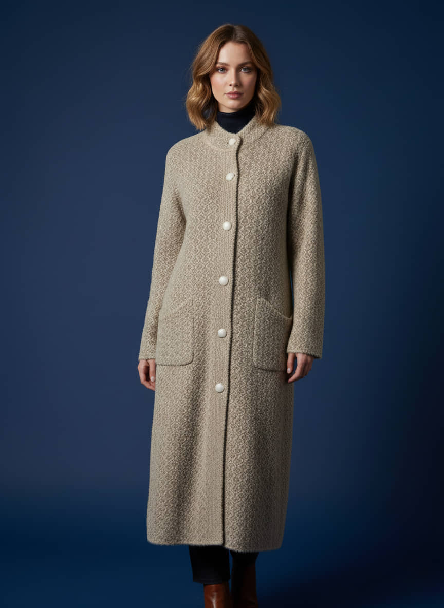 WOOL'S KART Women Woollen Polo Collar Pullover ( Beige )