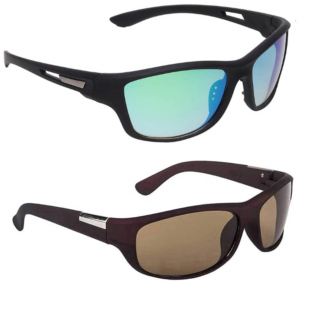 Elligator Black Rectangular Sunglasses ( Pack of 2 ) - Sunglasses | Buy online on ZillyBuy