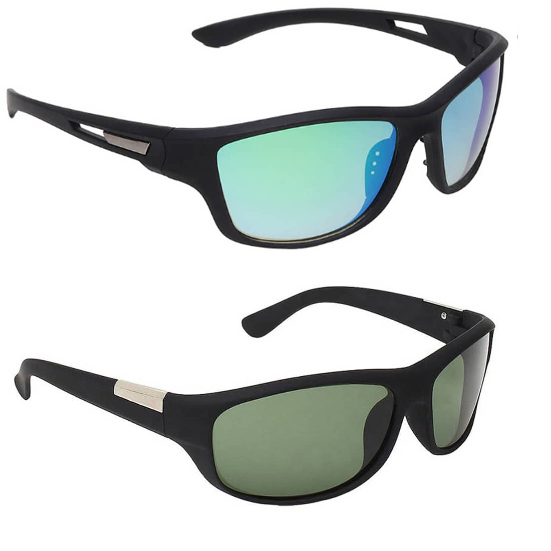 Elligator Black Rectangular Sunglasses ( Pack of 2 ) - Sunglasses | Buy online on ZillyBuy