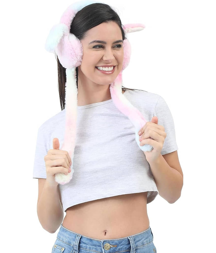 GMPEX Premium Winter Ear Cap Outdoor Wear Fur Earmuffs Multi Color Cotton Blend Women's Cap ( Pack of 1 )