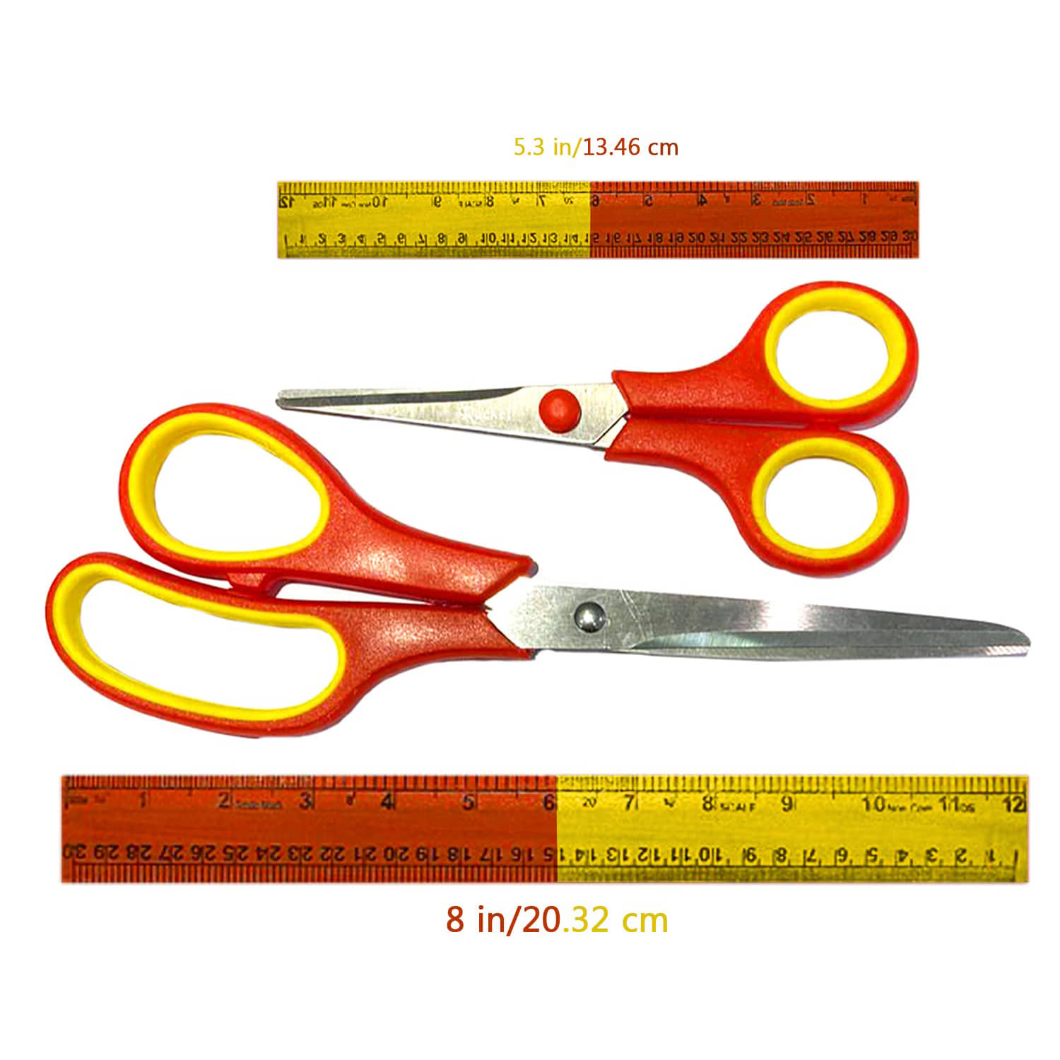 LXMI Scissors COMBO 8in and 5.3in Pack of 2 Scissors Multipurpose Easy-Clean, Non-Stick Blades Ergonomic Handles for Fabric, Crafts, Tapes, General use - Stationery | Buy online on ZillyBuy