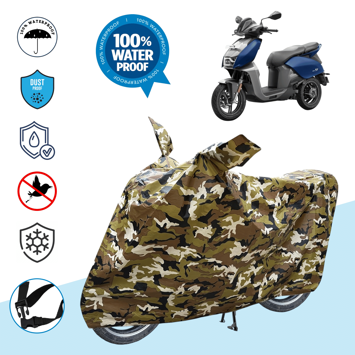 AKSMIT Bike Body Cover for Hero Hero Vida V1 ( Pack of 1 ) , Jungle