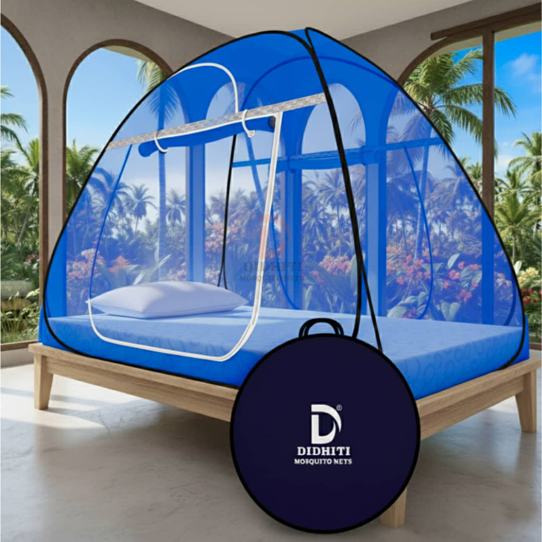 didhiti - Dark Blue Polycotton Foldable Mosquito Net ( Pack of 1 )