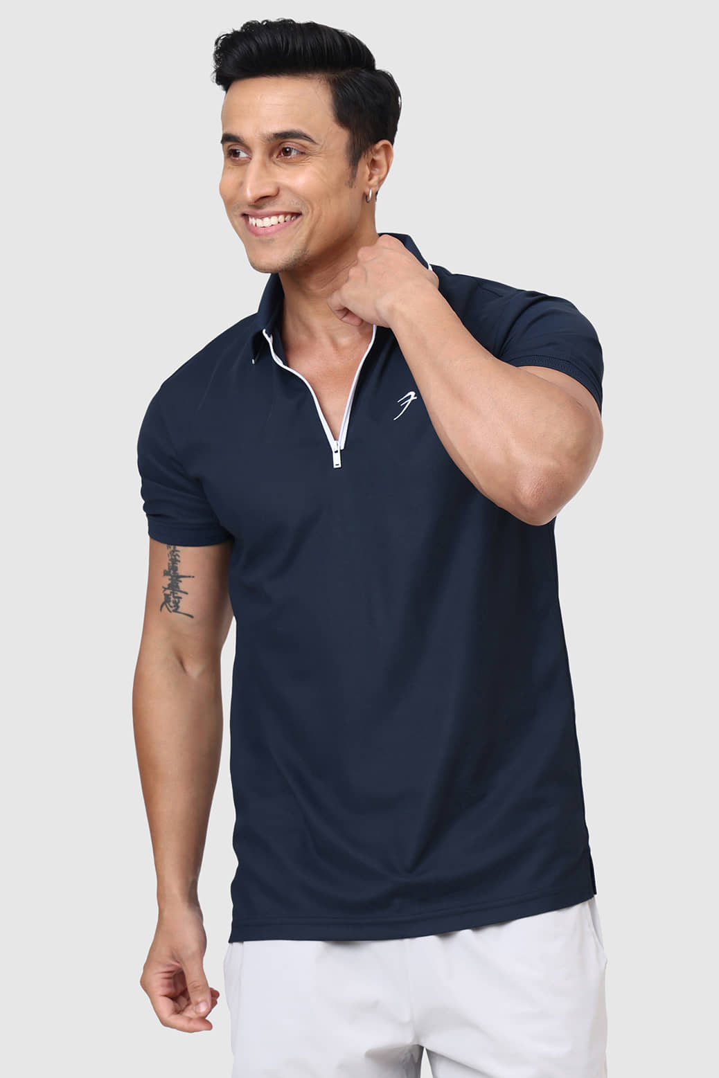 Fuaark Navy Polyester Slim Fit Men's Sports T-Shirt ( Pack of 1 )