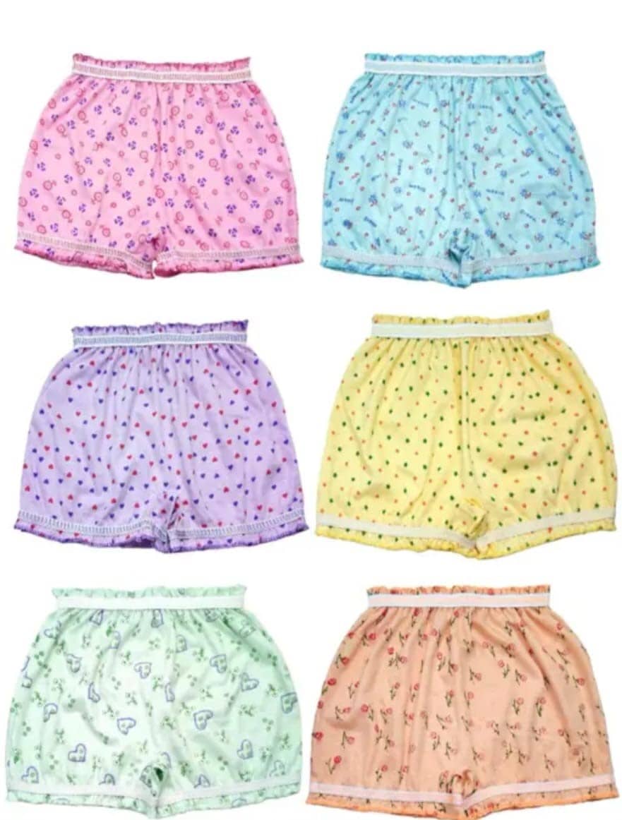 KIDBIRD Pack of 6 Cotton Bloomers For Baby Girls ( Multicolor )