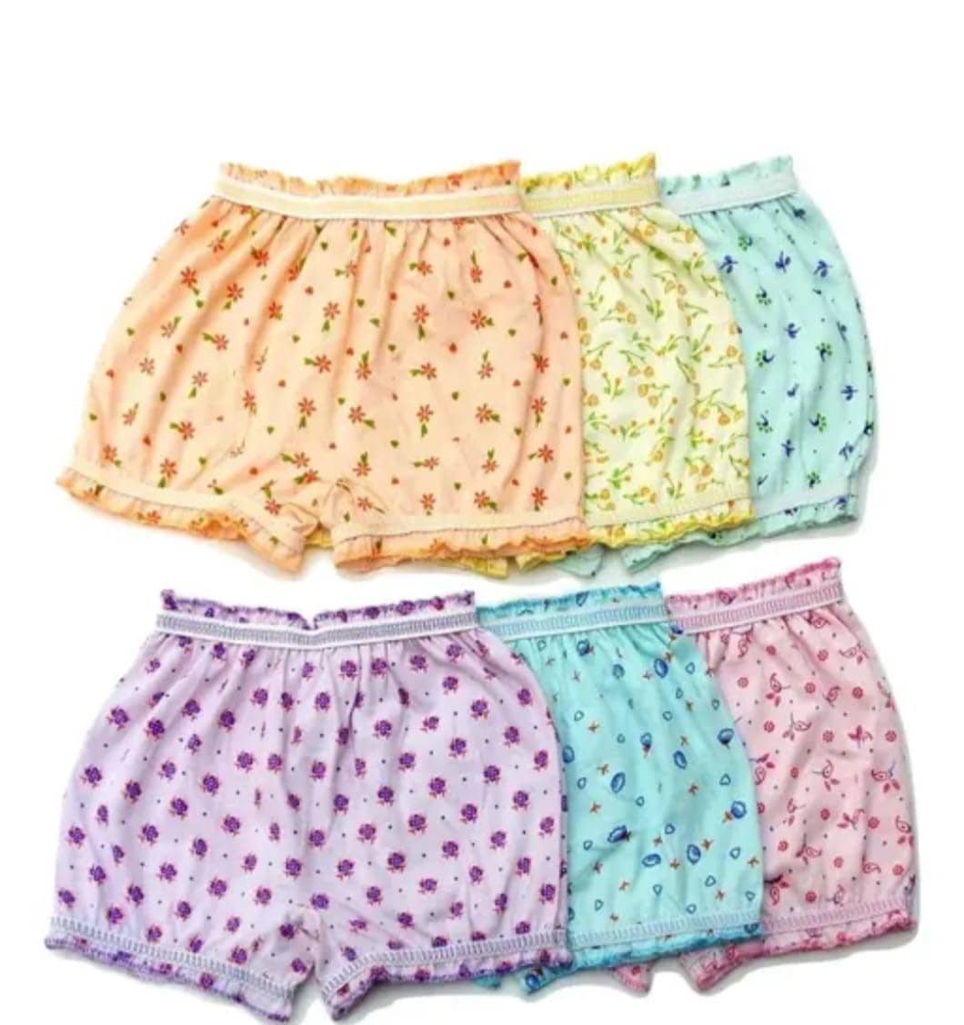 bexzzor Pack of 6 Cotton Bloomers For Baby Girls ( Multicolor )