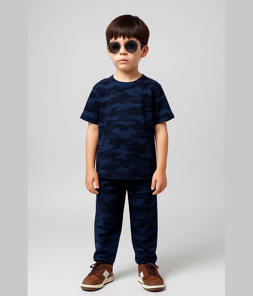 bluecorp enterprise Pack of 1 Boys Cotton Blend Nightsuit Set ( Blue ) - Nightwear & Loungewear | Buy online on ZillyBuy