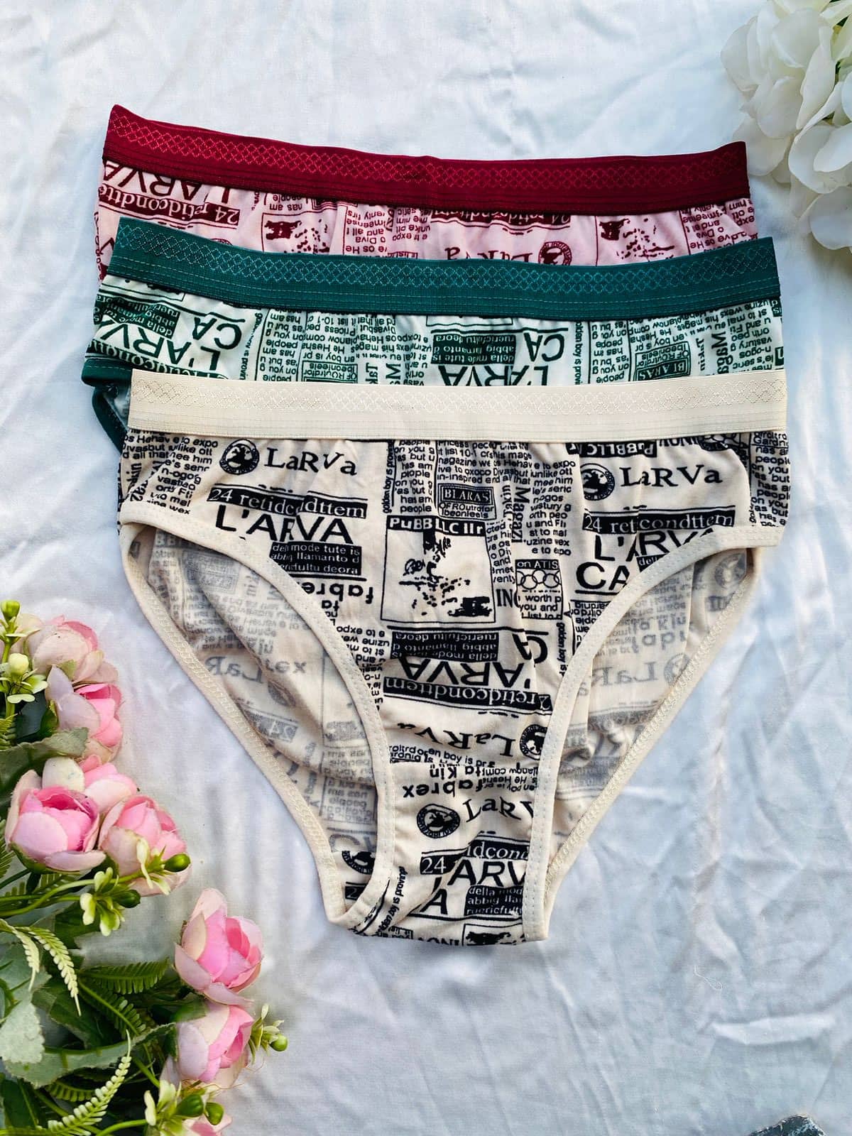 The Tusht Pack of 3 Cotton Blend Hipster For Women ( Multi Color )