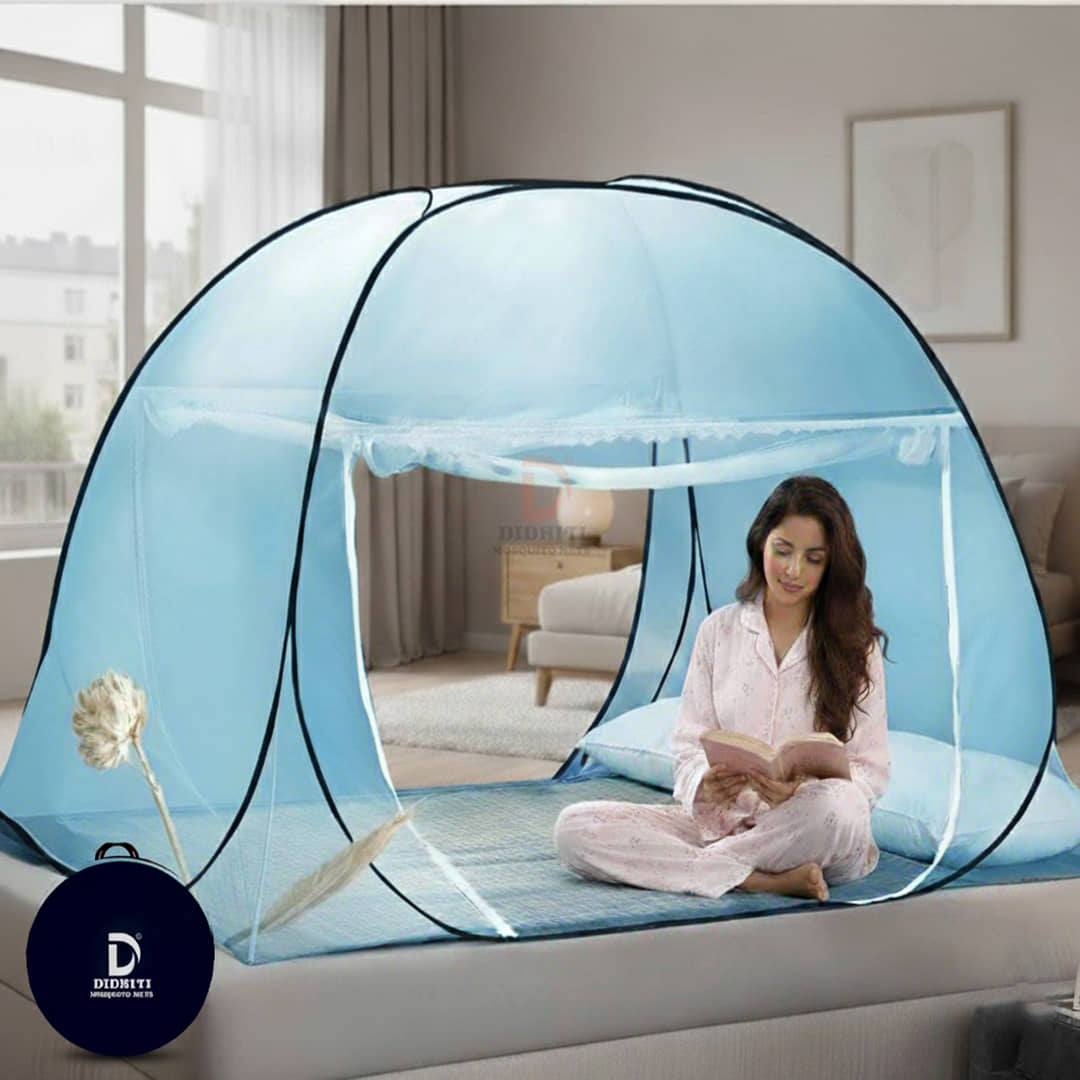 didhiti - Blue Polycotton Foldable Mosquito Net ( Pack of 1 )