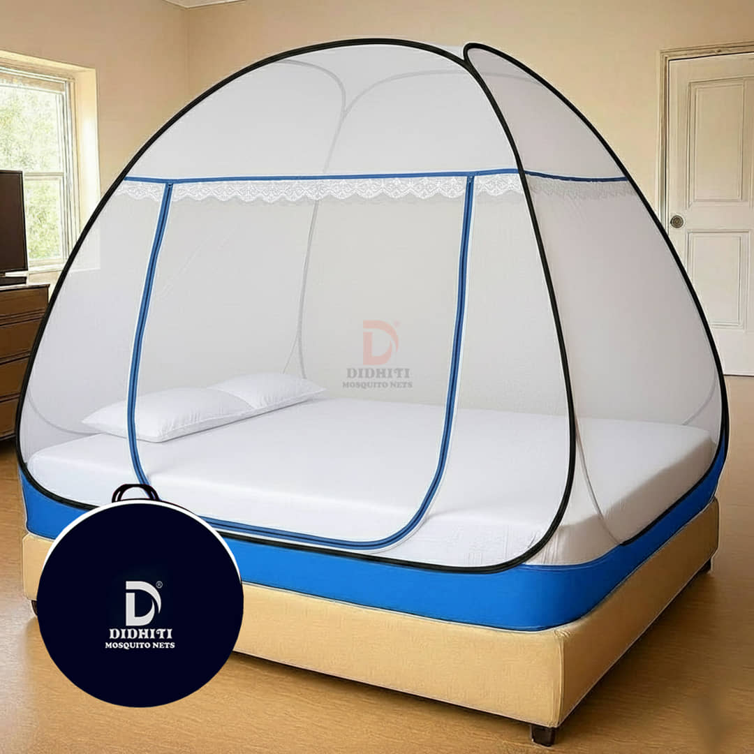 didhiti - Dark Blue Polycotton Foldable Mosquito Net ( Pack of 1 )