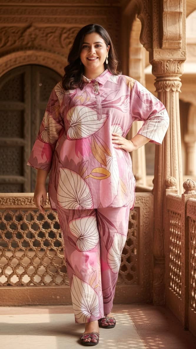 Flavia Creation Women Printed Shirt With Trousers Co-Ord Set ( Multicolor )