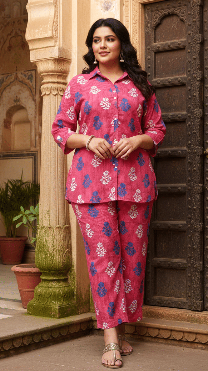 Flavia Creation Women Printed Shirt With Trousers Co-Ord Set ( Multicolor )