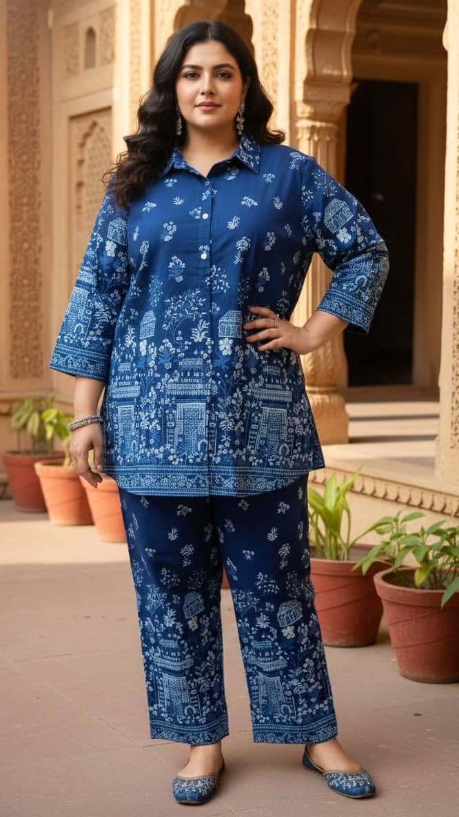 Flavia Creation Women Printed Shirt With Trousers Co-Ord Set ( Multicolor )