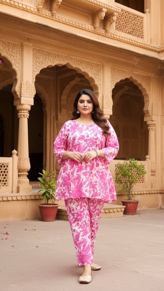 Flavia Creation Women Printed Shirt With Trousers Co-Ord Set ( Multicolor )