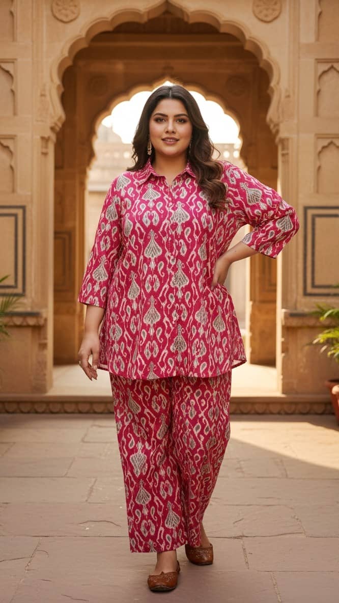 Flavia Creation Women Printed Shirt With Trousers Co-Ord Set ( Multicolor )