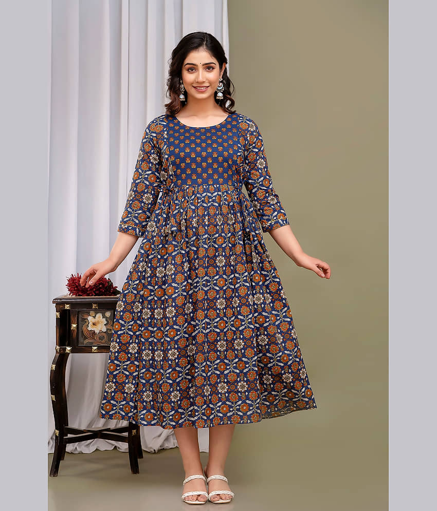Nevisha Style Women Cotton Printed Anarkali Kurti ( Multicoloured ) - Kurtis, Tunics | Buy online on ZillyBuy
