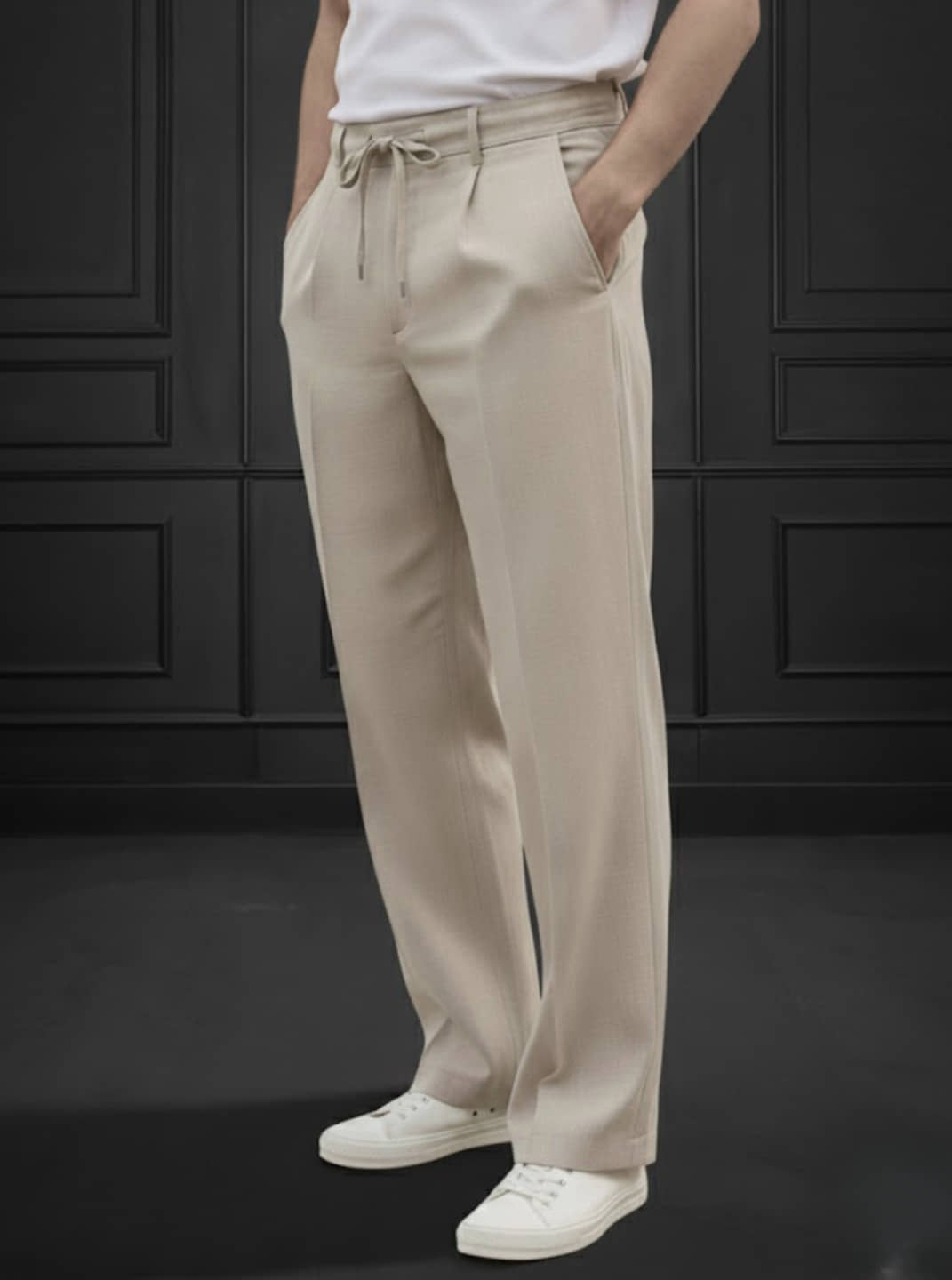 Rigo Straight Men's Korean Pant - Beige ( Pack of 1 ) - Trousers | Buy online on ZillyBuy