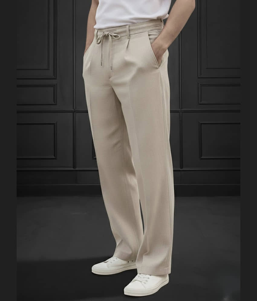 Rigo Straight Men's Korean Pant - Beige ( Pack of 1 ) - Trousers | Buy online on ZillyBuy