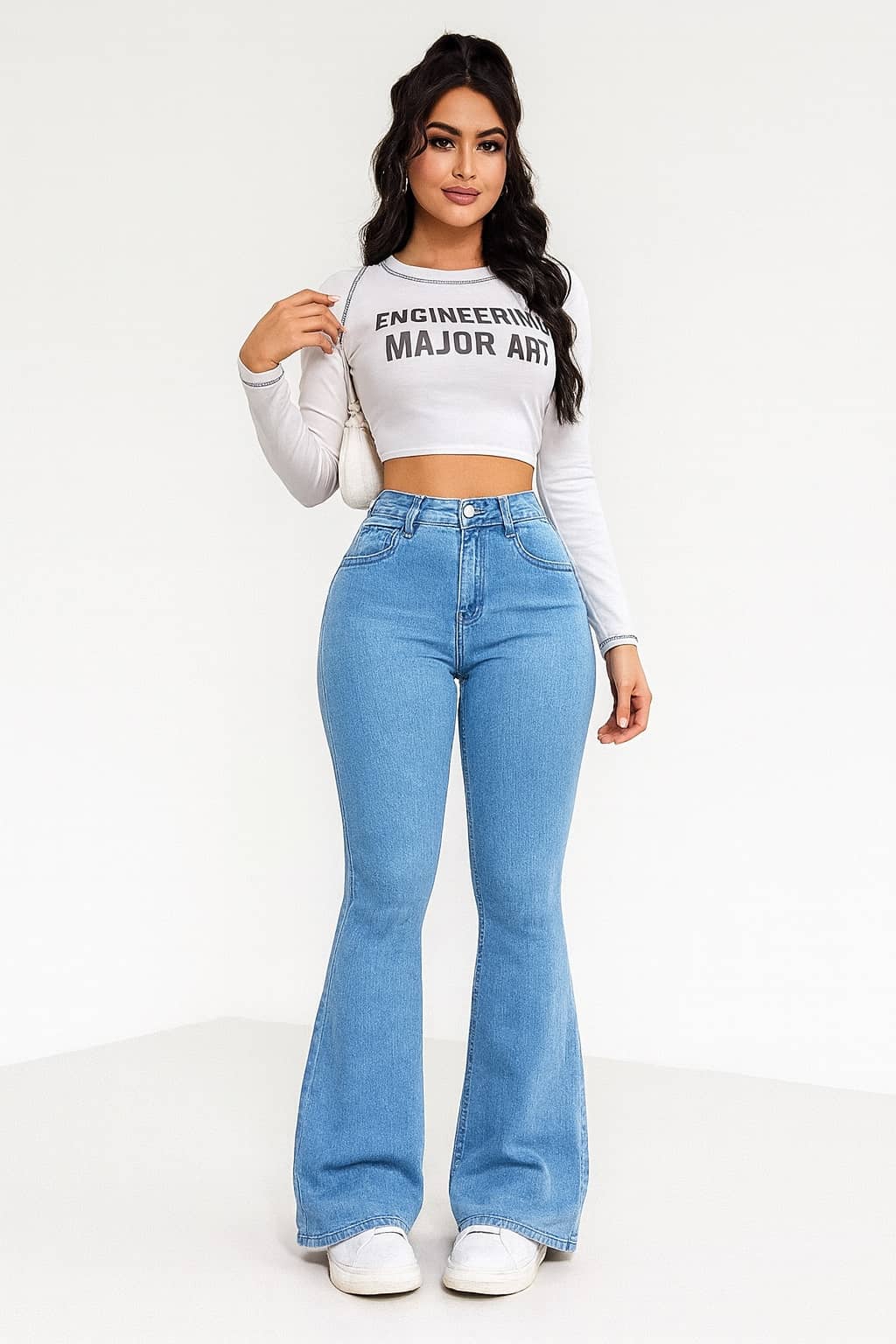 Kashian Women's Boyfriend Fit High-Rise Jeans ( Light Blue ) - Jeans | Buy online on ZillyBuy