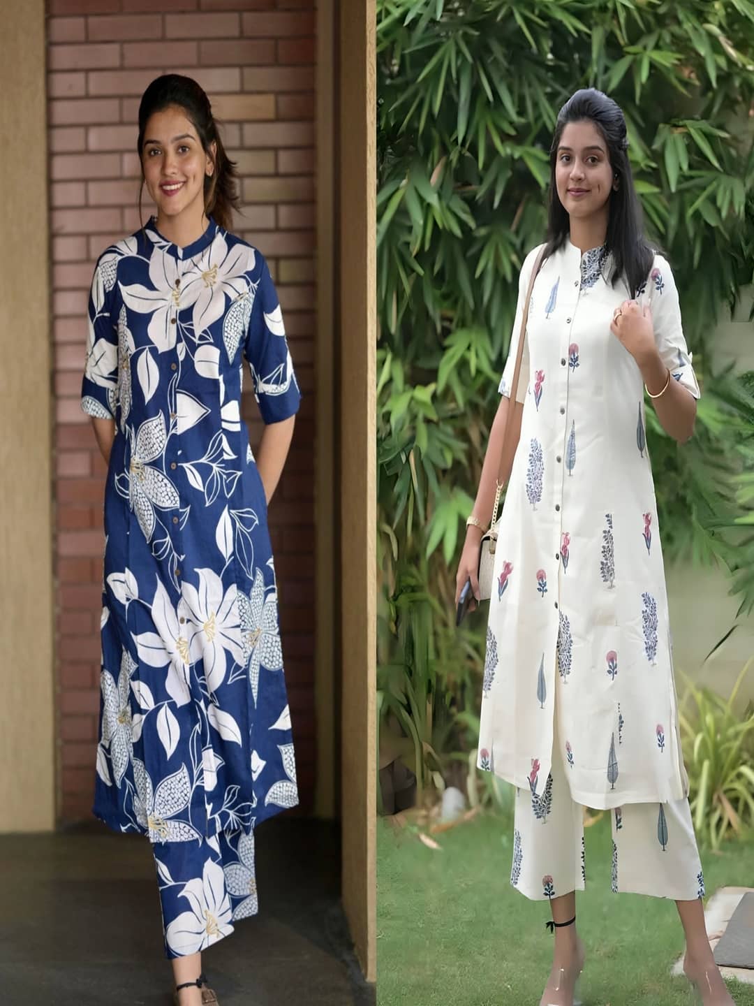 YAGNIK FASHION Women Rayon Printed A-line Kurti With Palazzo ( Multicolor )