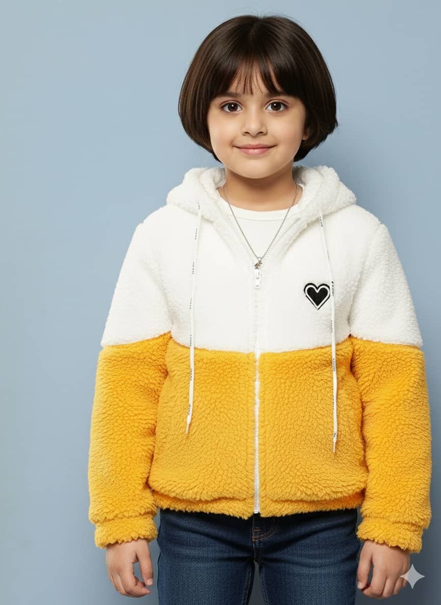 Aarika Girls Woollen Quilted & Bomber Jacket For ( Pack of 1 , Yellow ) - Jackets & Coats | Buy online on ZillyBuy