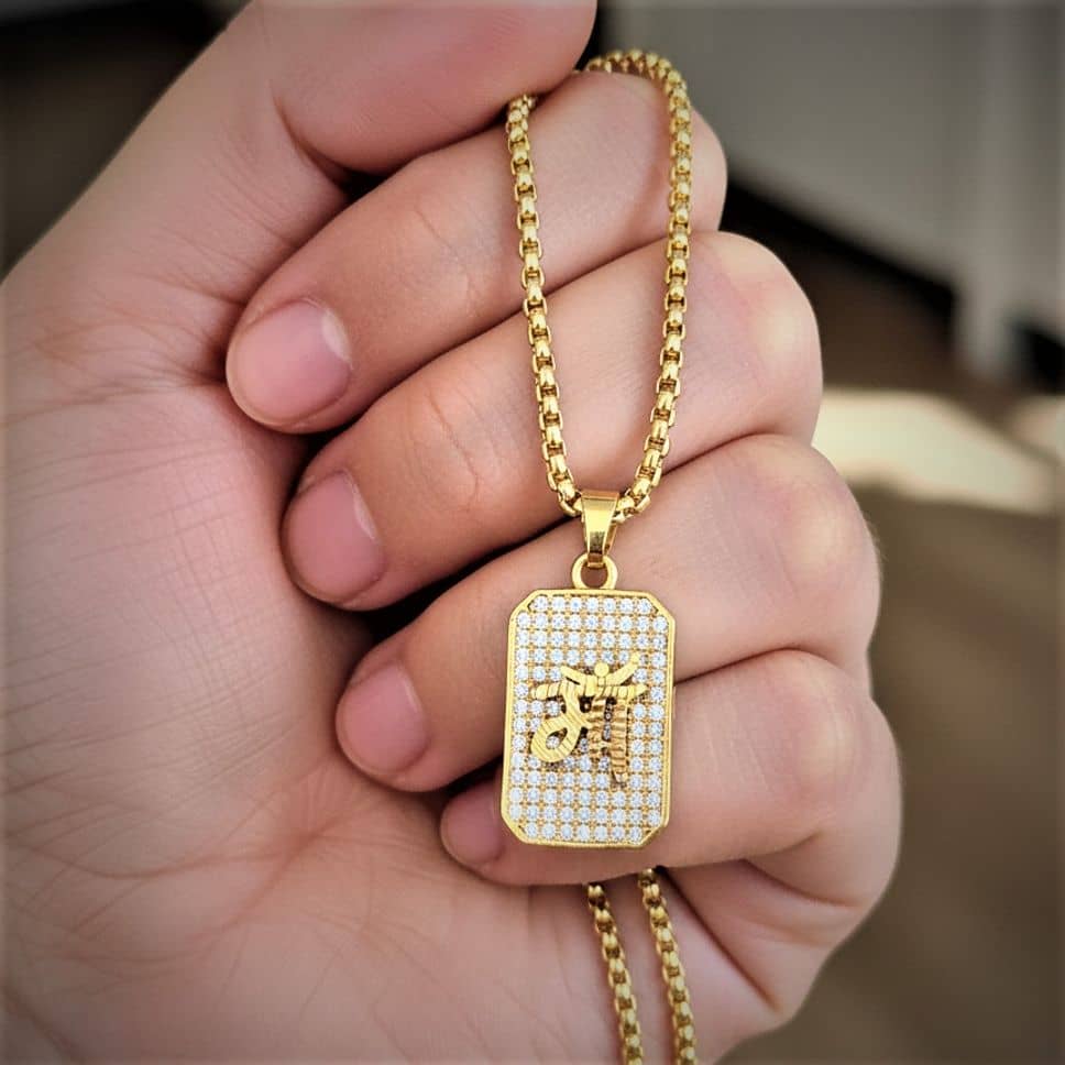 Charms Gold Religious Pendant With Chain ( Pack of 1 )