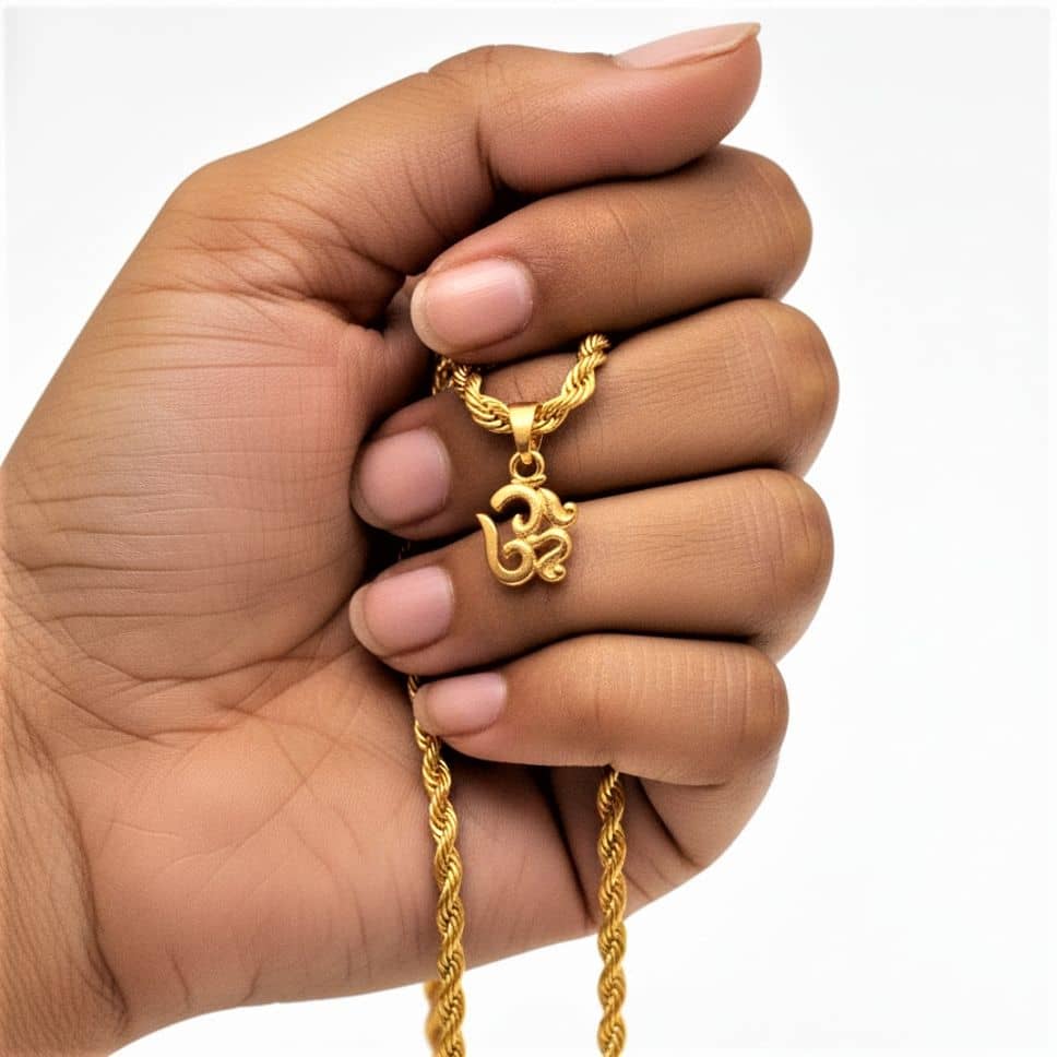 Charms Gold Religious Pendant With Chain ( Pack of 1 )