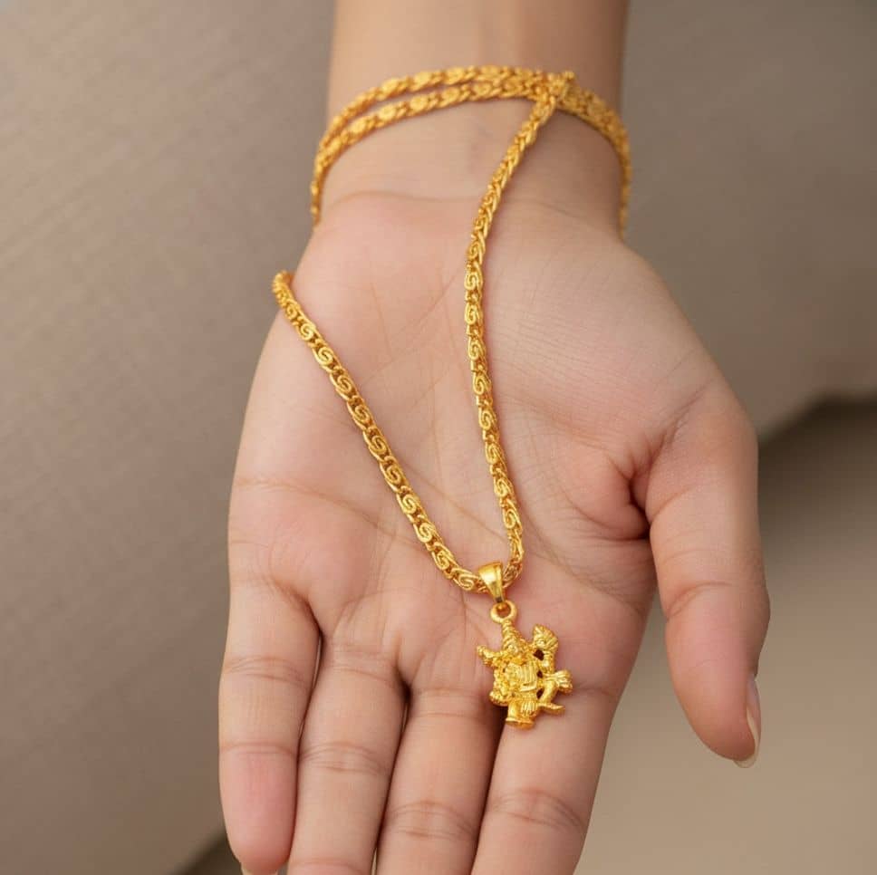 Charms Gold Religious Pendant With Chain ( Pack of 1 ) - Jewellery Sets | Buy online on ZillyBuy