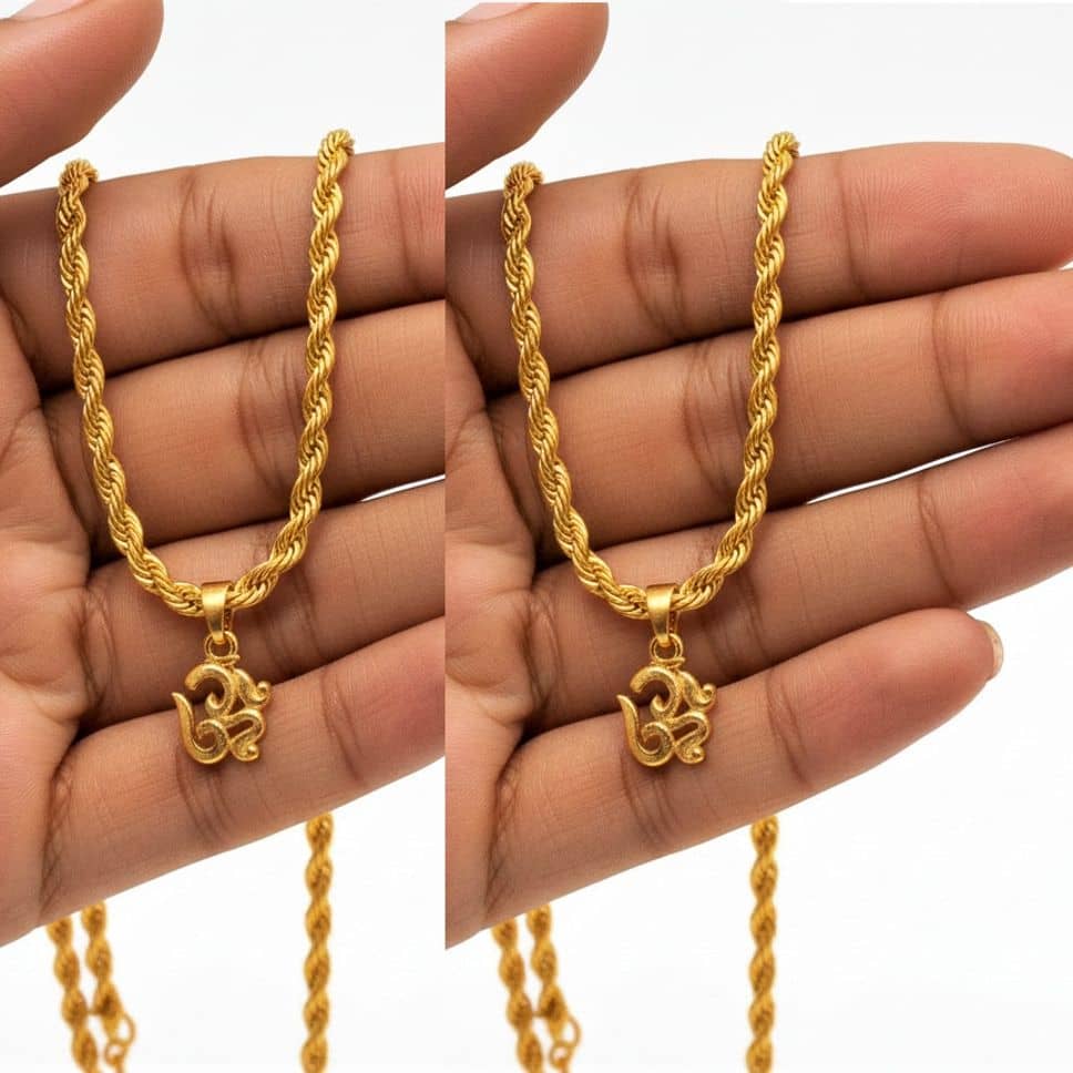Charms Gold Religious Pendant With Chain ( Pack of 2 ) - Jewellery Sets | Buy online on ZillyBuy
