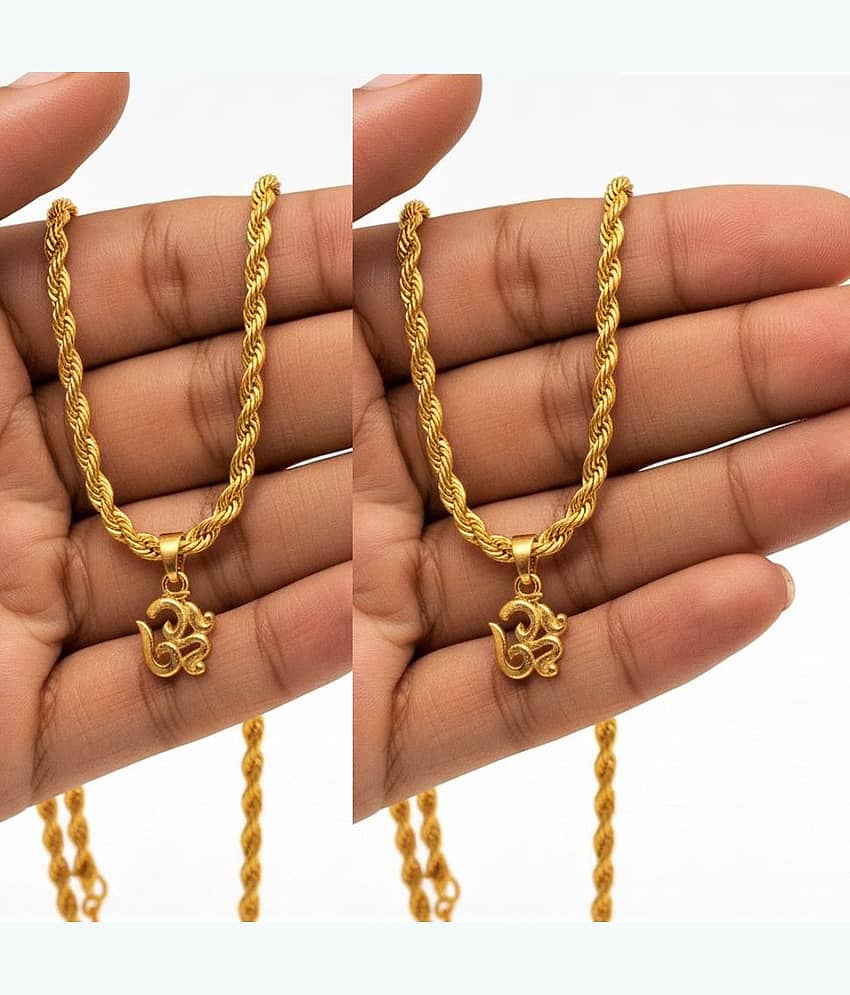 Charms Gold Religious Pendant With Chain ( Pack of 2 ) - Jewellery Sets | Buy online on ZillyBuy