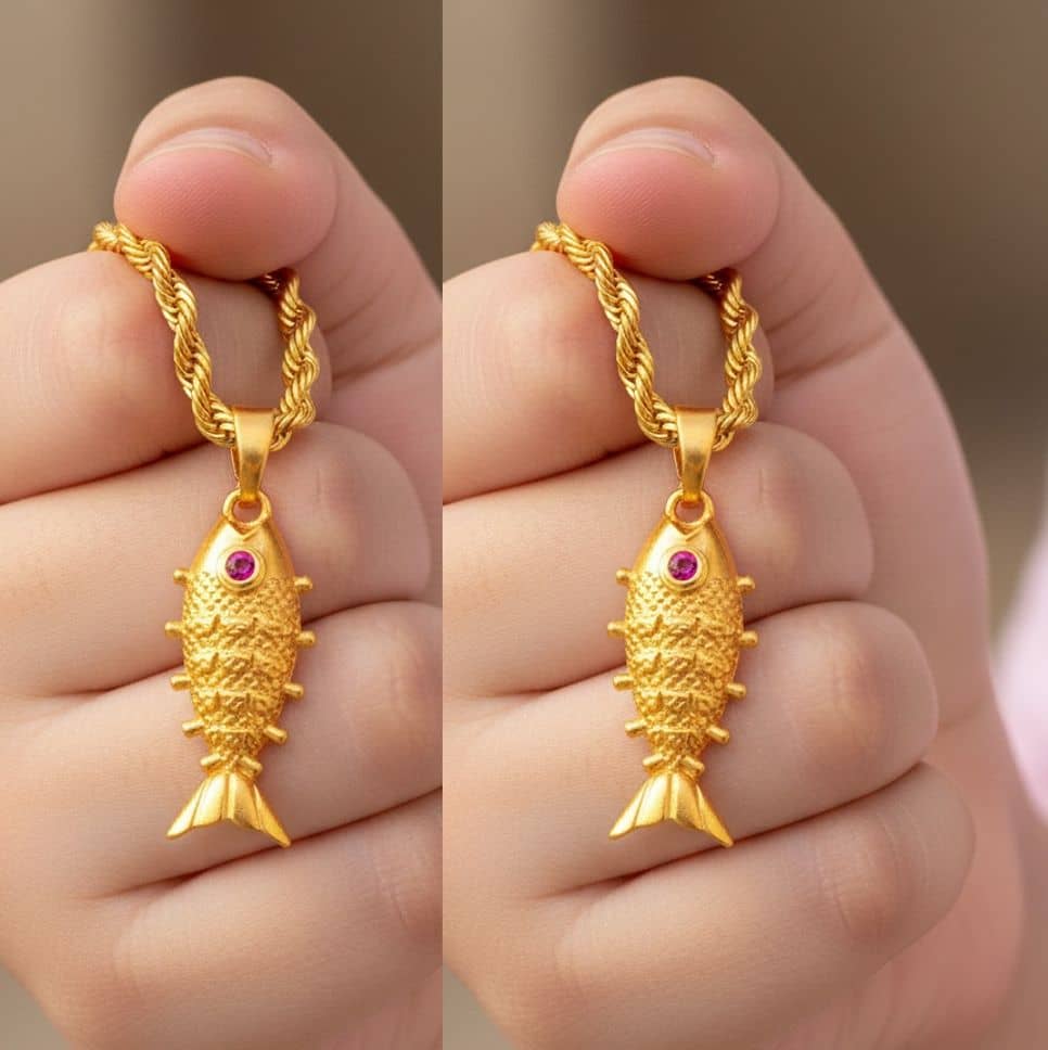 Charms Gold Religious Pendant With Chain ( Pack of 2 ) - Jewellery Sets | Buy online on ZillyBuy