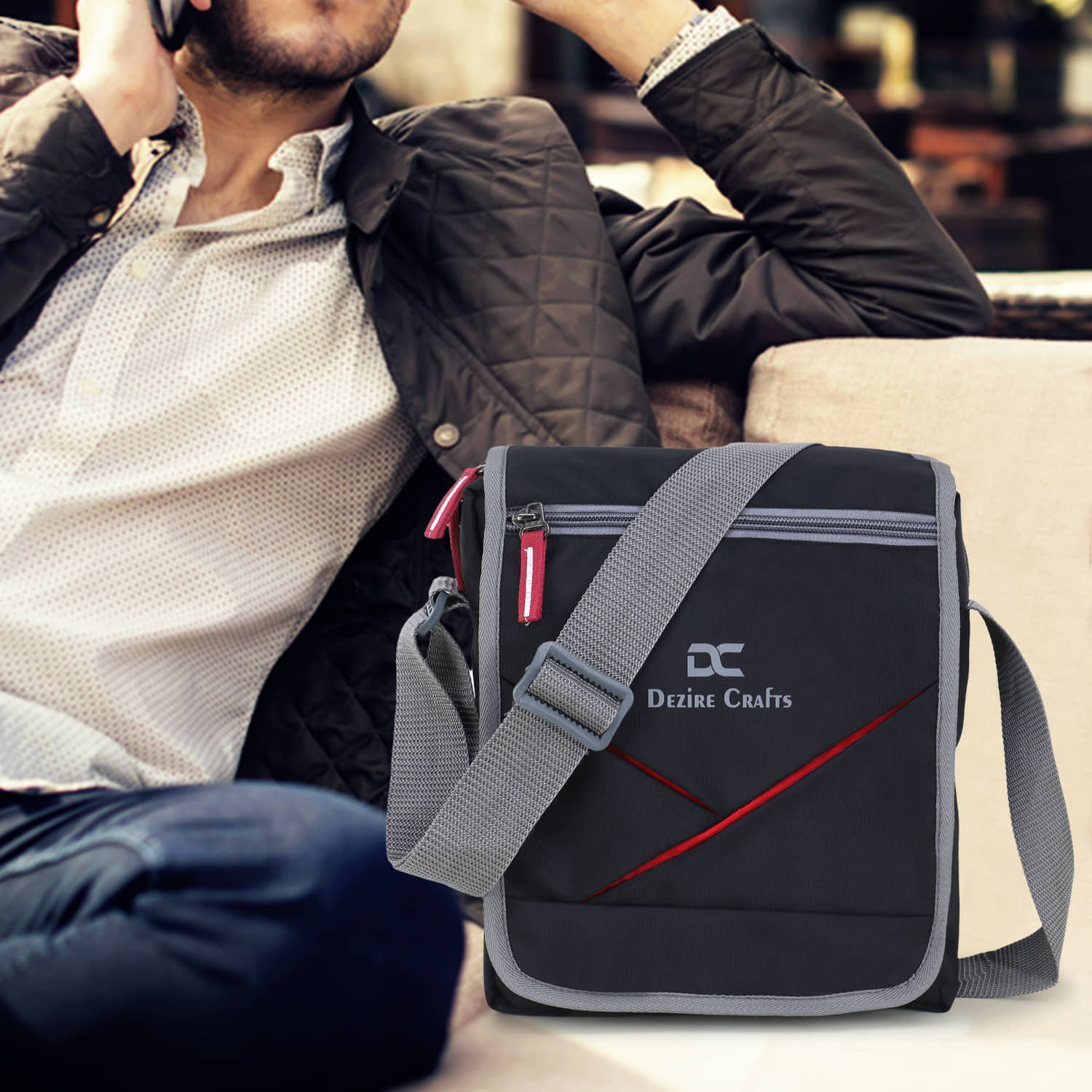 Dezire Crafts Black Solid Messenger Bag - Handbags | Buy online on ZillyBuy