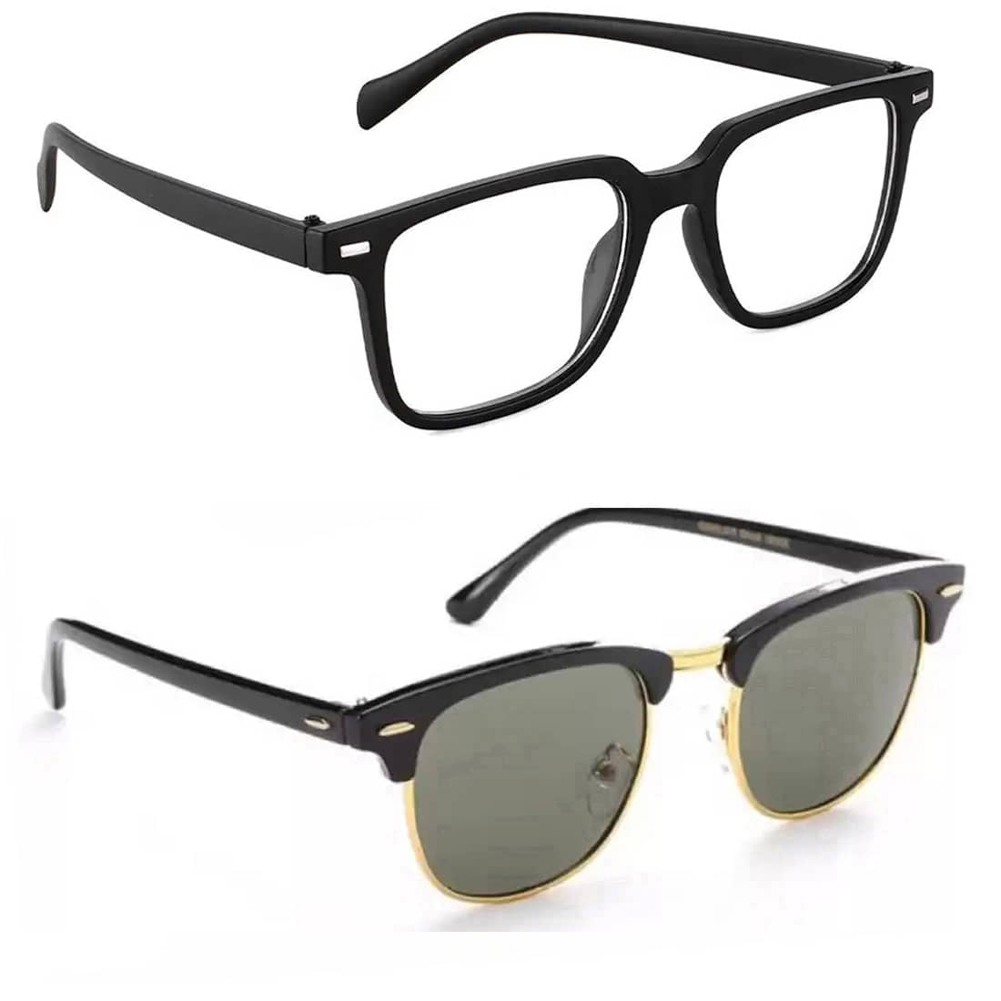 Elligator Black Rectangular Sunglasses ( Pack of 2 ) - Sunglasses | Buy online on ZillyBuy