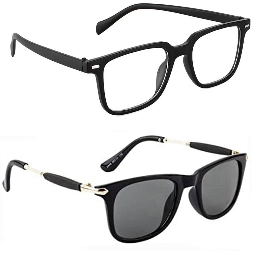 Elligator Black Rectangular Sunglasses ( Pack of 2 ) - Sunglasses | Buy online on ZillyBuy