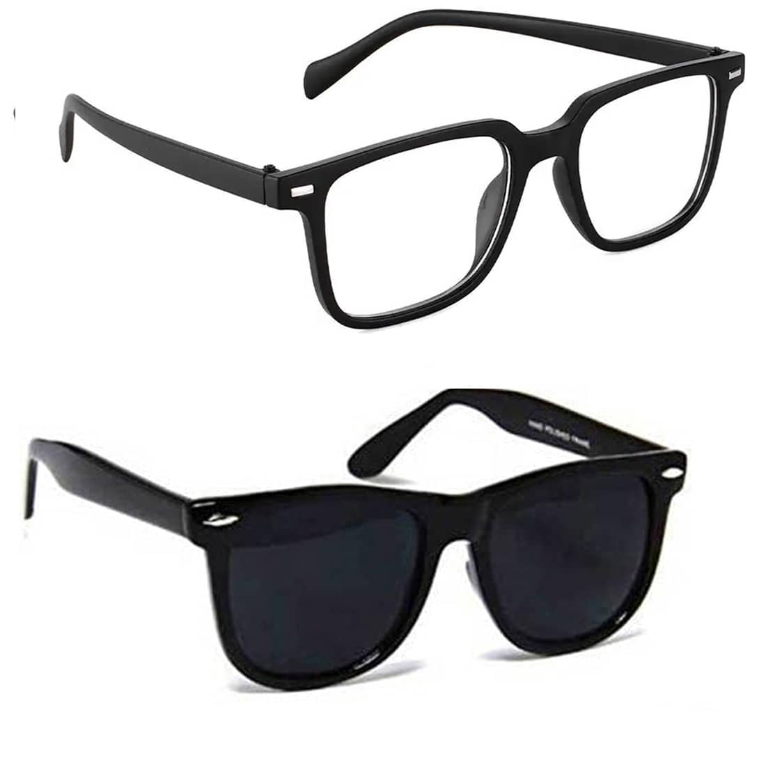 Elligator Black Rectangular Sunglasses ( Pack of 2 ) - Sunglasses | Buy online on ZillyBuy