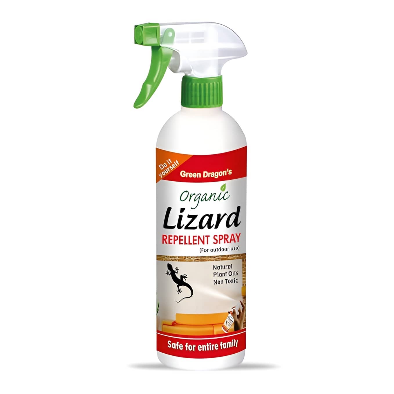 Green Dragon's Natural & Organic | Strong Lizard Repellent Spray 500ml (for outdoor use only) | 0% Chemicals 100% Effective