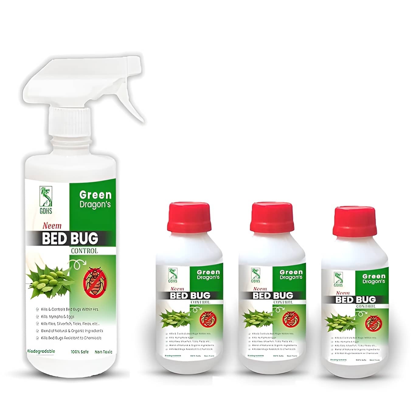 Green Dragon's Natural & Organic | Bed Bug Neem Killer Concentrate 1500 | 0% Chemicals 100% Effective