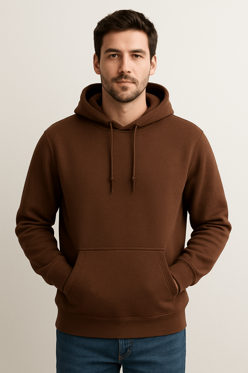 SHREYNKA Cotton Blend Hooded Men's Sweatshirt - Coffee ( Pack of 1 )
