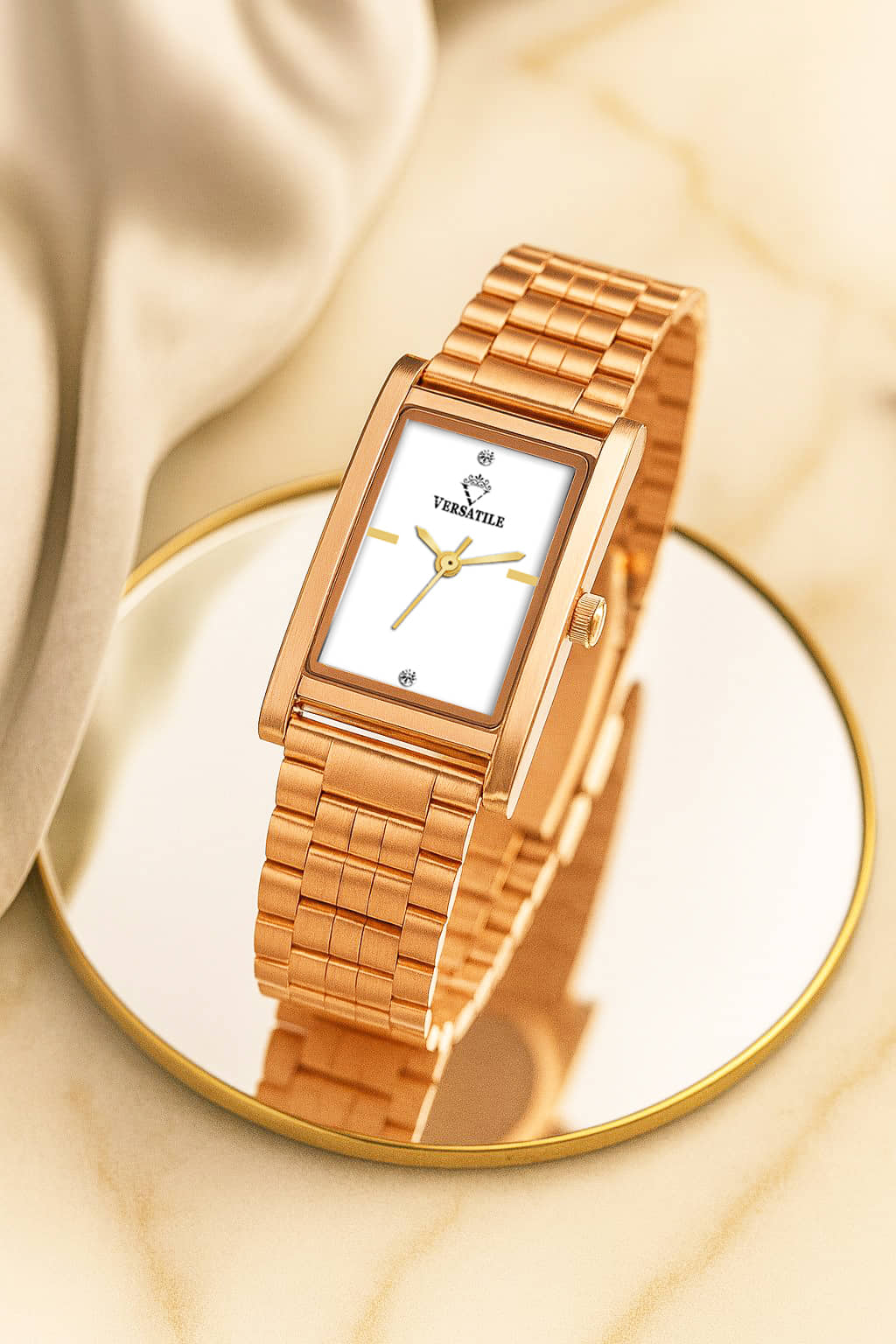 Versatile Rose Gold Stainless Steel Analog Womens Watch
