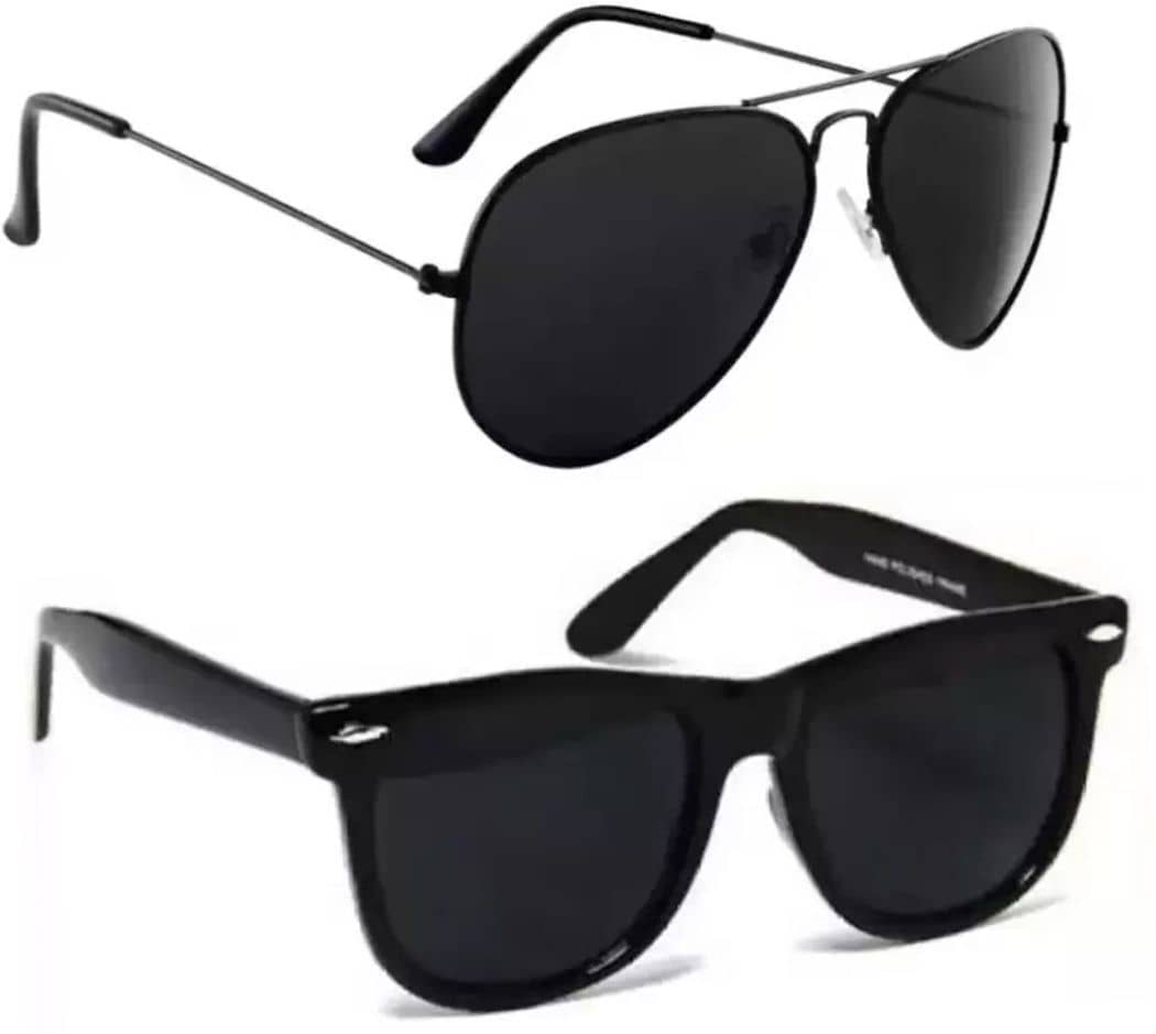 Elligator Black Oversized Sunglasses ( Pack of 2 ) - Sunglasses | Buy online on ZillyBuy