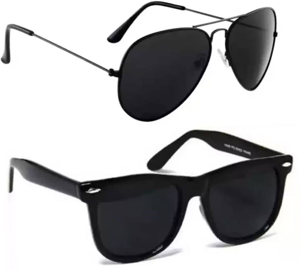 Elligator Black Rectangular Sunglasses ( Pack of 2 ) - Sunglasses | Buy online on ZillyBuy