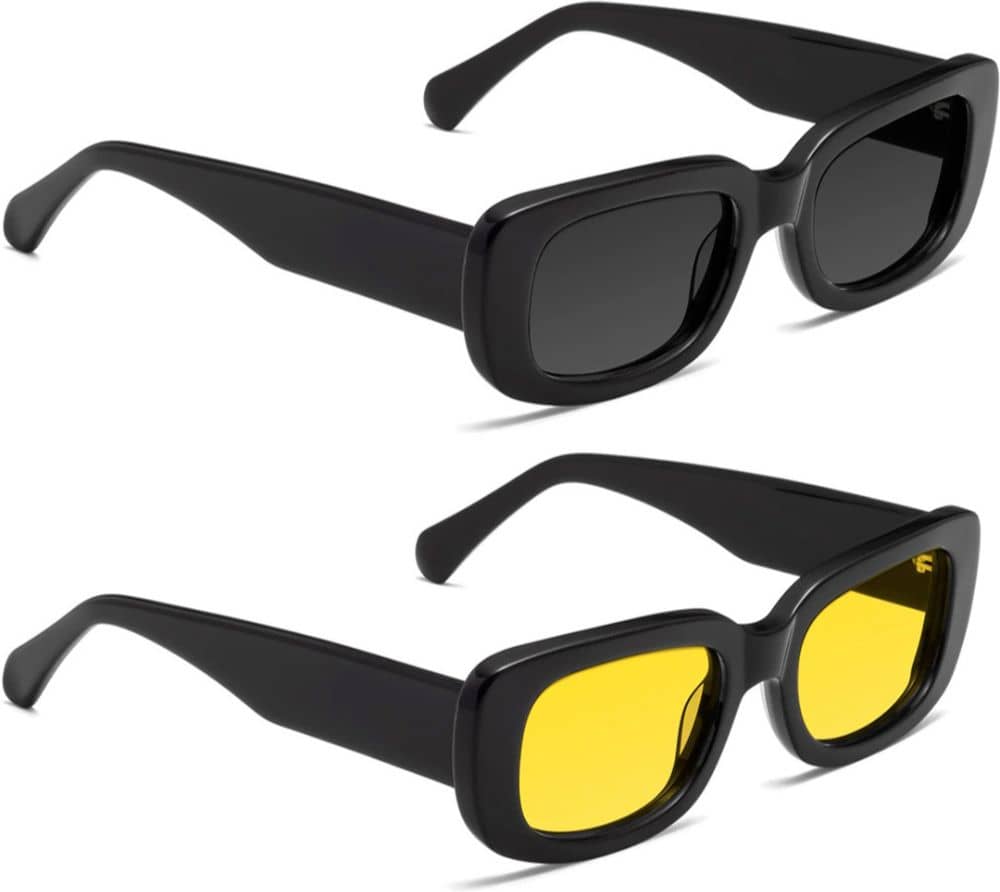 Elligator Black Rectangular Sunglasses ( Pack of 2 ) - Sunglasses | Buy online on ZillyBuy