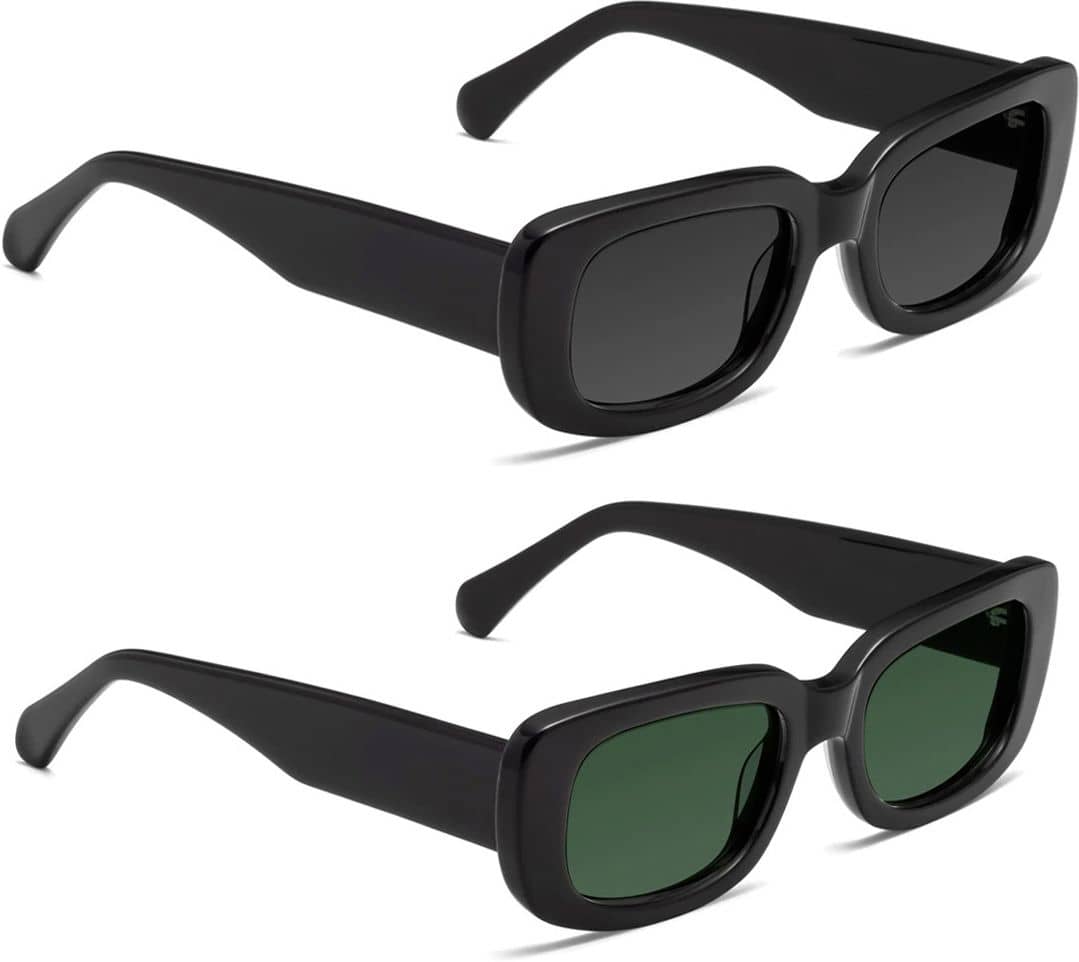 Elligator Black Rectangular Sunglasses ( Pack of 2 )
