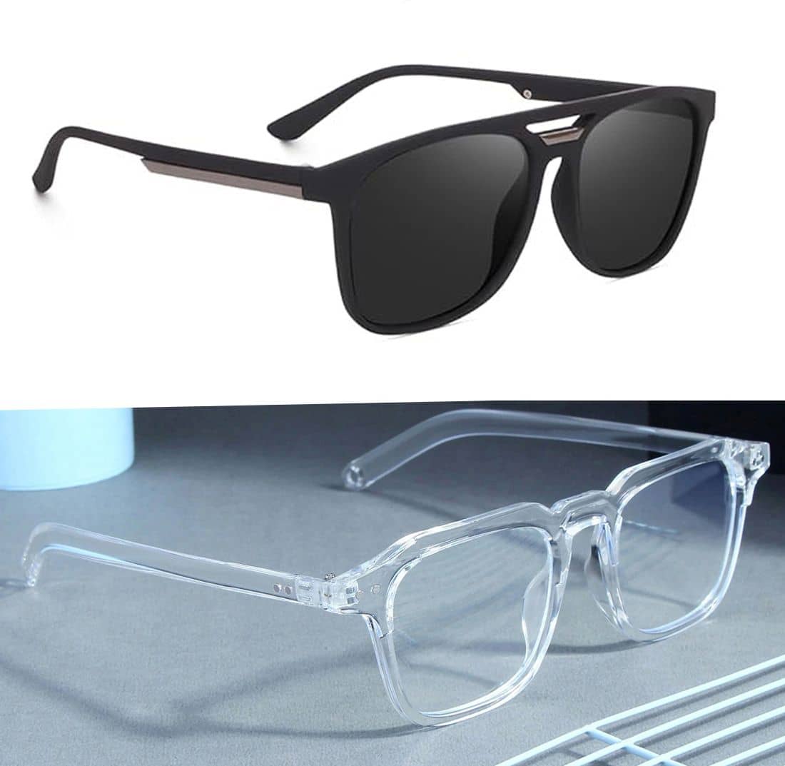 Elligator Black Rectangular Sunglasses ( Pack of 2 ) - Sunglasses | Buy online on ZillyBuy