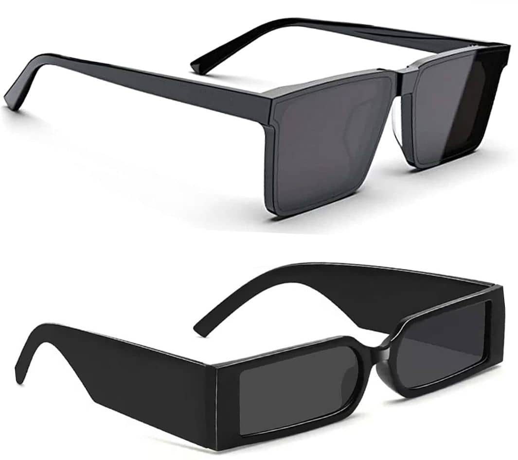 Elligator Black Rectangular Sunglasses ( Pack of 2 ) - Sunglasses | Buy online on ZillyBuy