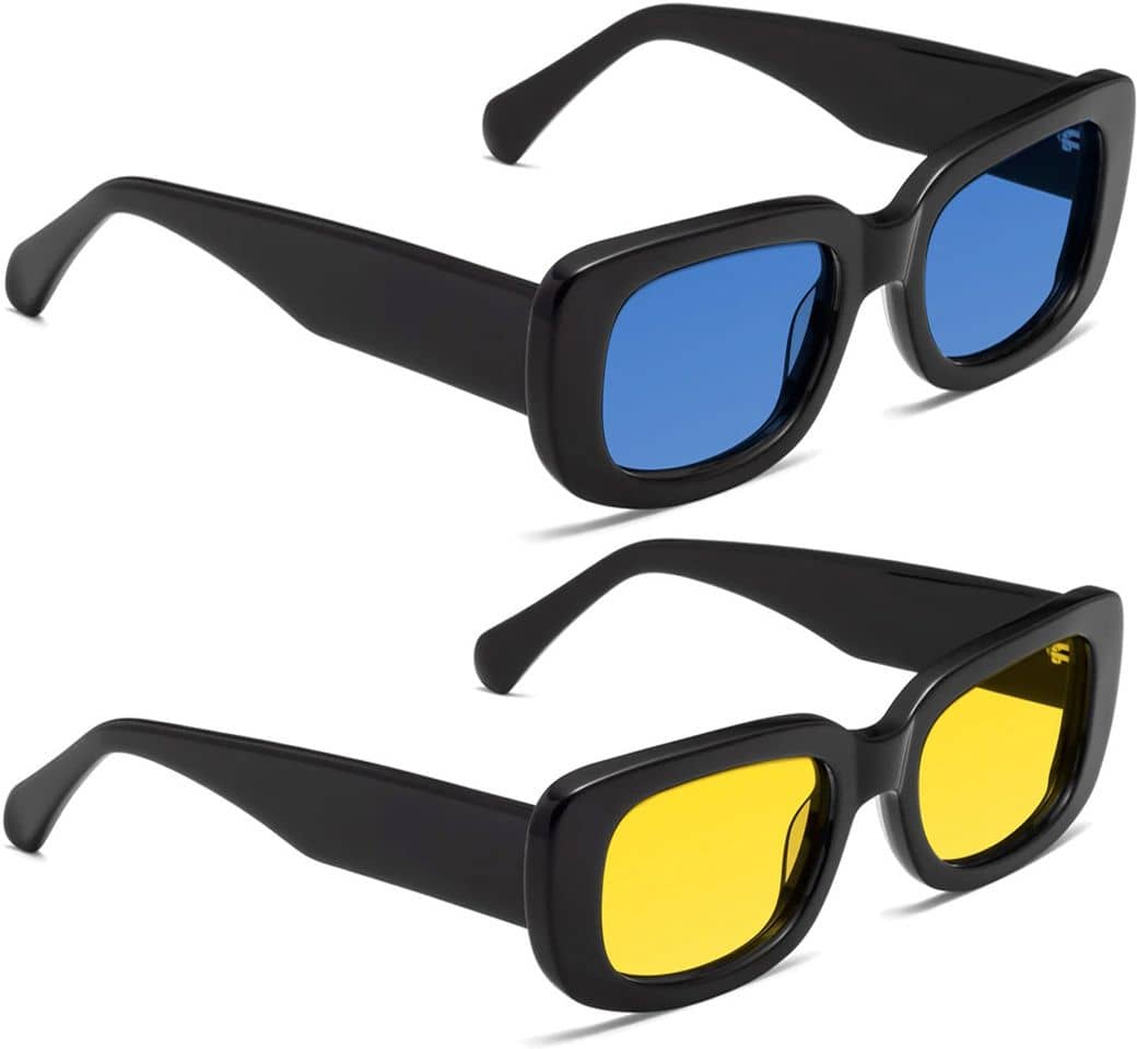 Elligator Black Rectangular Sunglasses ( Pack of 2 ) - Sunglasses | Buy online on ZillyBuy