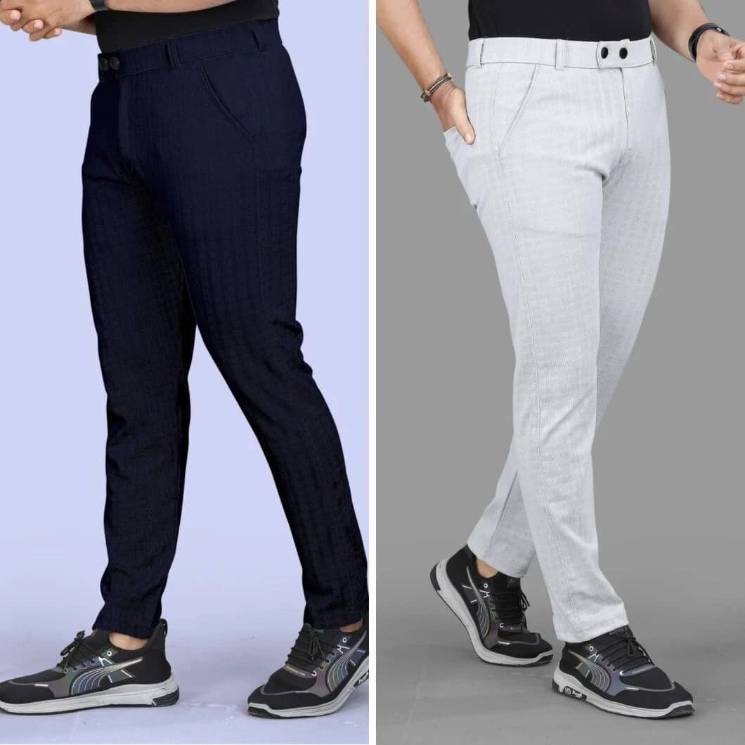 MENTIFIC Regular Men's Trouser - Multicolor 11 ( Pack of 2 ) - Trousers | Buy online on ZillyBuy