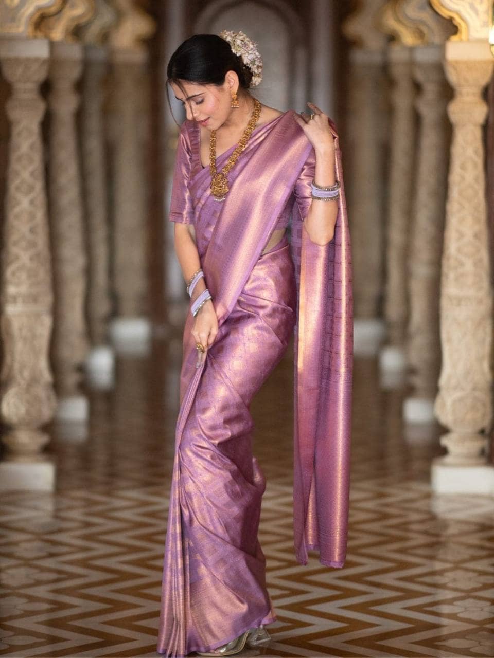 fab woven Art Silk Woven Design Banarasi saree With Unstitched Blouse Piece ( Rani ) - Sarees | Buy online on ZillyBuy