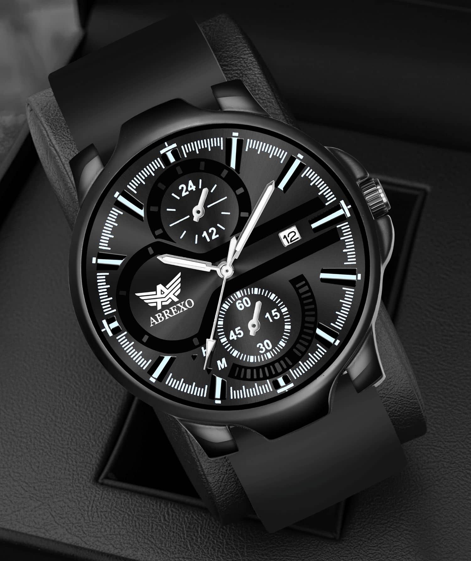Abrexo Black Silicon Analog Men's Watch